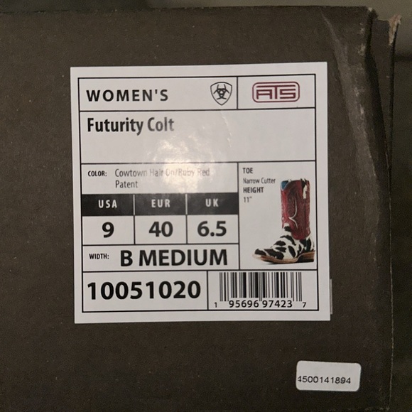 Ariat Western Boots with Cow Print and Vibrant Accents - Picture 6 of 8